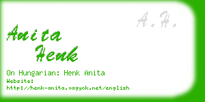 anita henk business card